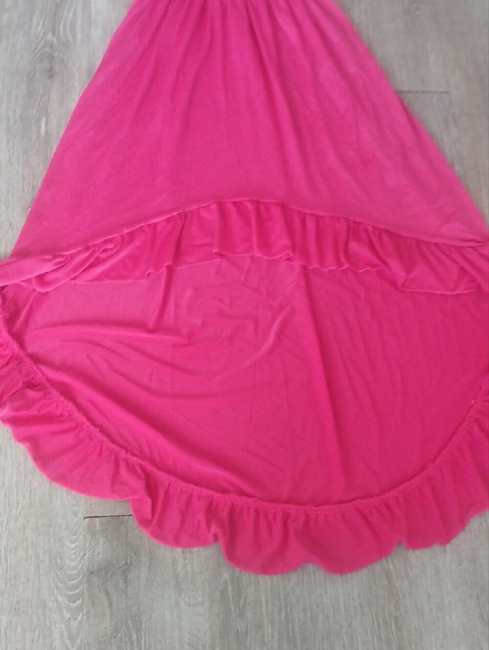 Girls Pink High-Low Ruffle Dress - Picture 2 of 8